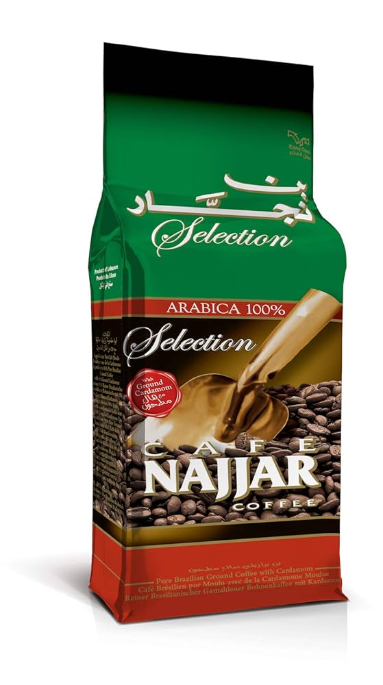 Najjar Arabica 100% café moulu avec la cardamome 450 Gr 10p