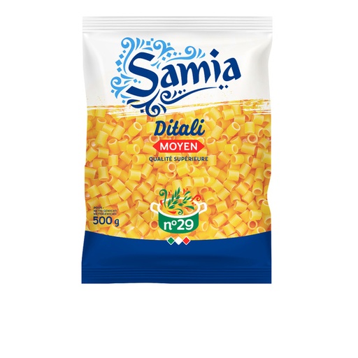 Pâtes moyen ditali n°29 500 g Samia